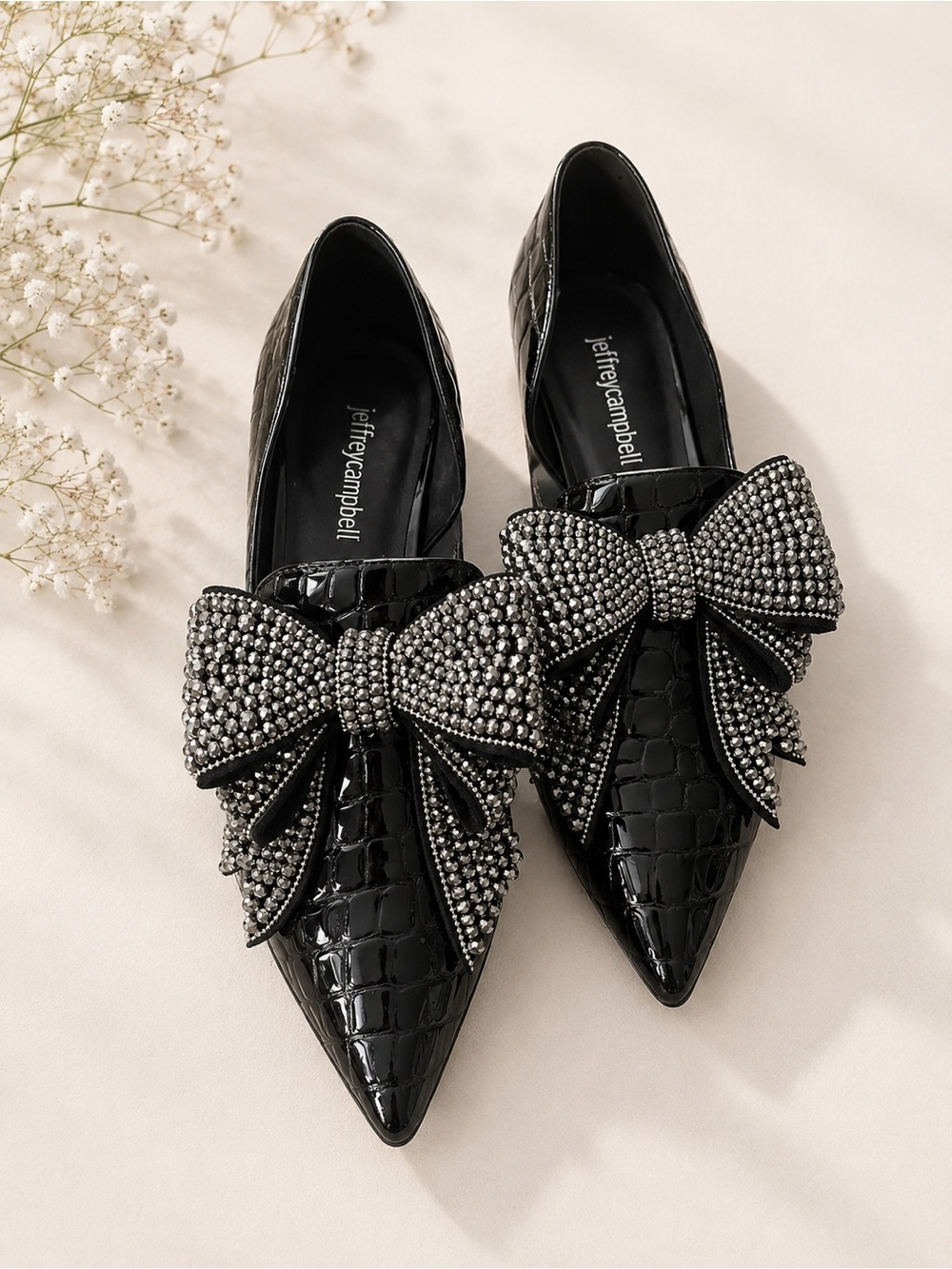 Jeffrey Campbell Valenti-J Black Stone Patent Flats Size 7.5 Never Worn
